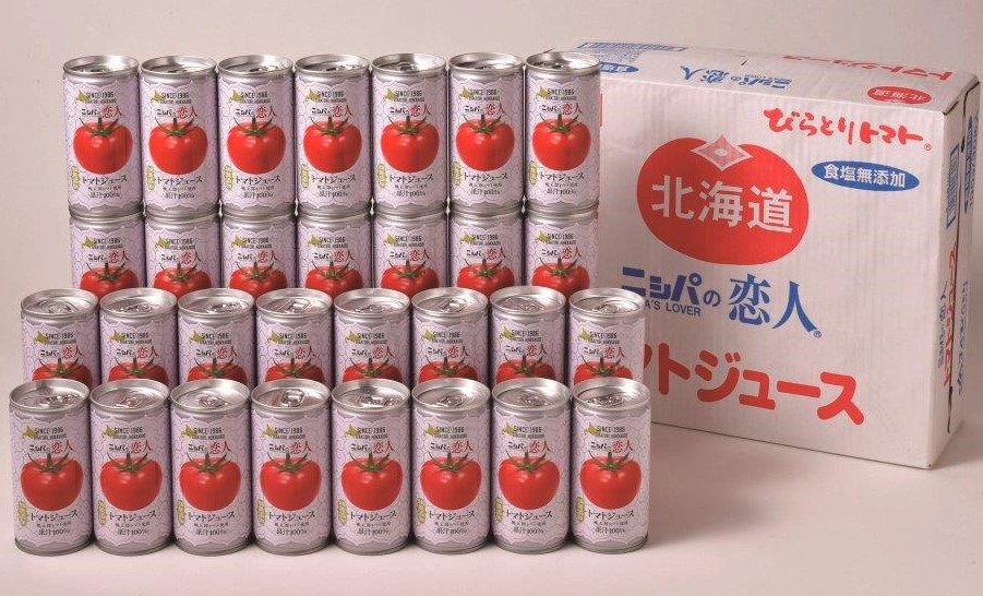 S-230623/びらとり農協ニシパの恋人トマトジュース(無塩)190g缶×30本